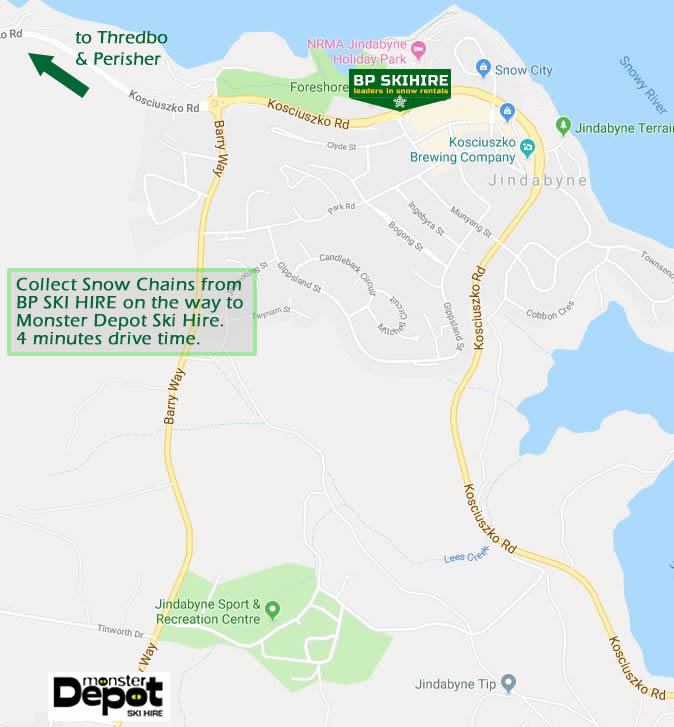 bp ski hire to depot ski hire directions